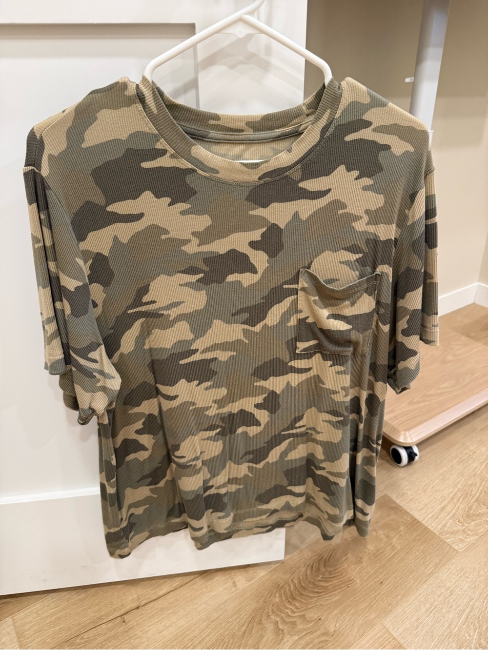 American Eagle Outfitters Olive, Tan & Brown Camo Short Sleeve Pocket Tee
